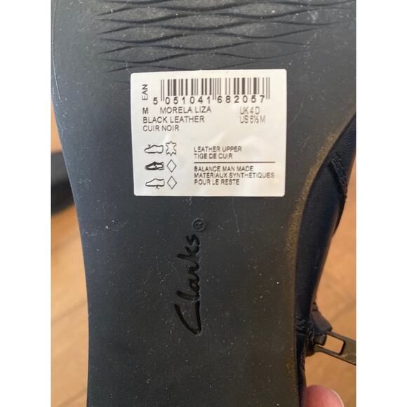 Clarks Morela Liza ankle black boots size 6.5 like new - Picture 11 of 12